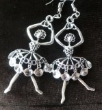 Серьги Балерина , черненый металл, 5 см