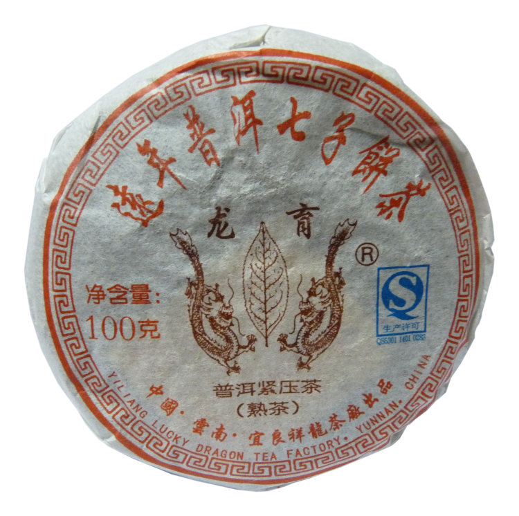 Чай Пуэр Шу черный, блин, "Lucky Dragon", 100 г