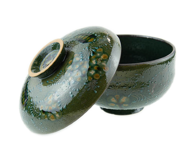 Пиала с крышкой, керамика Риштан, 17см, 19 см